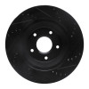 R1 88-96 Chevrolet Corvette Right Front Drilled & Slotted Black Brake Rotor