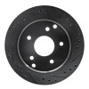 R1 84-87 Chevrolet Corvette Rear Right Drilled & Slotted Black Brake Rotor