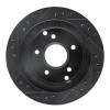 R1 84-87 Chevrolet Corvette Rear Right Drilled & Slotted Black Brake Rotor