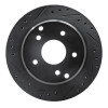 R1 84-87 Chevrolet Corvette Rear Left Drilled & Slotted Black Brake Rotor