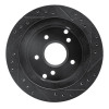 R1 84-87 Chevrolet Corvette Rear Left Drilled & Slotted Black Brake Rotor