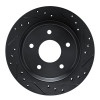 R1 84-87 Chevrolet Corvette Front Right Drilled & Slotted Black Brake Rotor