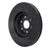 R1 10-16 Cadillac SRX Front Left Drilled & Slotted Black Brake Rotor