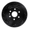 R1 10-16 Cadillac SRX Rear Left Drilled & Slotted Black Brake Rotor