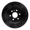 R1 10-16 Cadillac SRX Rear Left Drilled & Slotted Black Brake Rotor