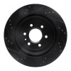 R1 04-09 Cadillac SRX Rear Right Drilled & Slotted Black Brake Rotor