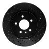 R1 16-20 Buick Regal Sportback Rear Right Drilled & Slotted Black Brake Rotor