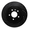 R1 16-20 Buick Regal Sportback Rear Left Drilled & Slotted Black Brake Rotor