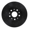 R1 14-20 Cadillac CTS Front Left Drilled & Slotted Black Brake Rotor