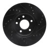 R1 13-25 Cadillac ATS Front Left Drilled & Slotted Black Brake Rotor