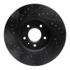 R1 09-11 Cadillac STS Front Right Drilled & Slotted Black Brake Rotor