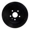 R1 08-19 Cadillac CTS Rear Left Drilled & Slotted Black Brake Rotor