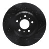 R1 06-16 Buick Lucerne Front Right Drilled & Slotted Black Brake Rotor