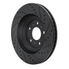 R1 06-16 Buick Allure Front Left Drilled & Slotted Black Brake Rotor