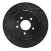 R1 05-11 Cadillac STS Rear Left Drilled & Slotted Black Brake Rotor