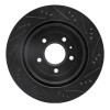R1 05-11 Cadillac STS Rear Left Drilled & Slotted Black Brake Rotor