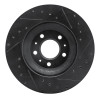 R1 04-08 Cadillac CTS Front Left Drilled & Slotted Black Brake Rotor