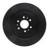 R1 04-11 Cadillac STS Rear Left Drilled & Slotted Black Brake Rotor
