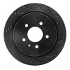 R1 03-11 Cadillac STS Rear Right Drilled & Slotted Black Brake Rotor