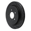 R1 03-11 Cadillac STS Rear Right Drilled & Slotted Black Brake Rotor