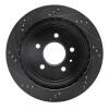 R1 03-11 Cadillac STS Rear Right Drilled & Slotted Black Brake Rotor
