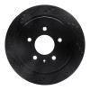 R1 03-11 Cadillac CTS Rear Left Drilled & Slotted Black Brake Rotor