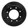R1 00-11 Cadillac DTS Rear Right Drilled & Slotted Black Brake Rotor