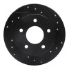 R1 86-92 Buick Riviera Rear Right Drilled & Slotted Black Brake Rotor