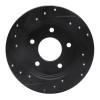 R1 86-92 Buick Riviera Rear Right Drilled & Slotted Black Brake Rotor