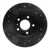 R1 06-11 Buick Lucerne Rear Right Drilled & Slotted Black Brake Rotor