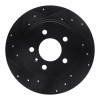 R1 06-11 Buick Lucerne Rear Left Drilled & Slotted Black Brake Rotor