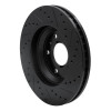 R1 06-16 Buick Lucerne Front Left Drilled & Slotted Black Brake Rotor