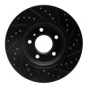 R1 06-16 Buick Lucerne Front Left Drilled & Slotted Black Brake Rotor