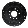 R1 06-10 Buick LaCrosse Rear Right Drilled & Slotted Black Brake Rotor