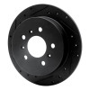 R1 06-10 Buick Allure Rear Left Drilled & Slotted Black Brake Rotor