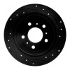 R1 06-10 Buick Allure Rear Left Drilled & Slotted Black Brake Rotor