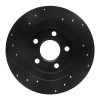 R1 98-05 Buick Park Avenue Rear Right Drilled & Slotted Black Brake Rotor