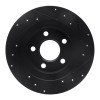 R1 98-05 Buick Park Avenue Rear Left Drilled & Slotted Black Brake Rotor