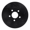 R1 97-05 Buick Riviera Front Right Drilled & Slotted Black Brake Rotor
