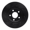 R1 97-05 Buick Riviera Front Right Drilled & Slotted Black Brake Rotor