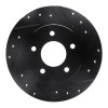 R1 94-99 Buick Regal Rear Right Drilled & Slotted Black Brake Rotor