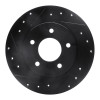 R1 94-99 Buick Regal Rear Left Drilled & Slotted Black Brake Rotor