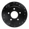 R1 88-94 Buick Regal Rear Right Drilled & Slotted Black Brake Rotor