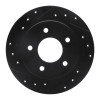R1 88-94 Buick Regal Rear Left Drilled & Slotted Black Brake Rotor