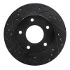 R1 77-80 Buick Electra Rear Left Drilled & Slotted Black Brake Rotor