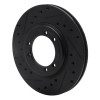 R1 92-04 Hummer H1 Rear/Front Left Drilled & Slotted Black Brake Rotor