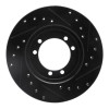 R1 92-04 Hummer H1 Rear/Front Left Drilled & Slotted Black Brake Rotor