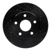 R1 07-18 Jeep Wrangler Front Right Drilled & Slotted Black Brake Rotor