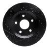 R1 07-18 Jeep Wrangler Front Right Drilled & Slotted Black Brake Rotor