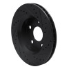 R1 07-18 Jeep Wrangler Front Left Drilled & Slotted Black Brake Rotor
